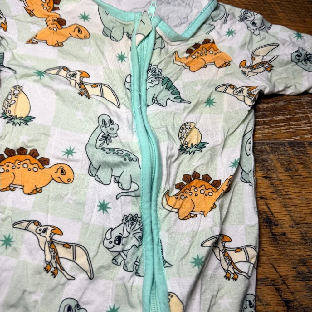 Unbranded Kids Mint Dinosaur One-Piece Sleeper